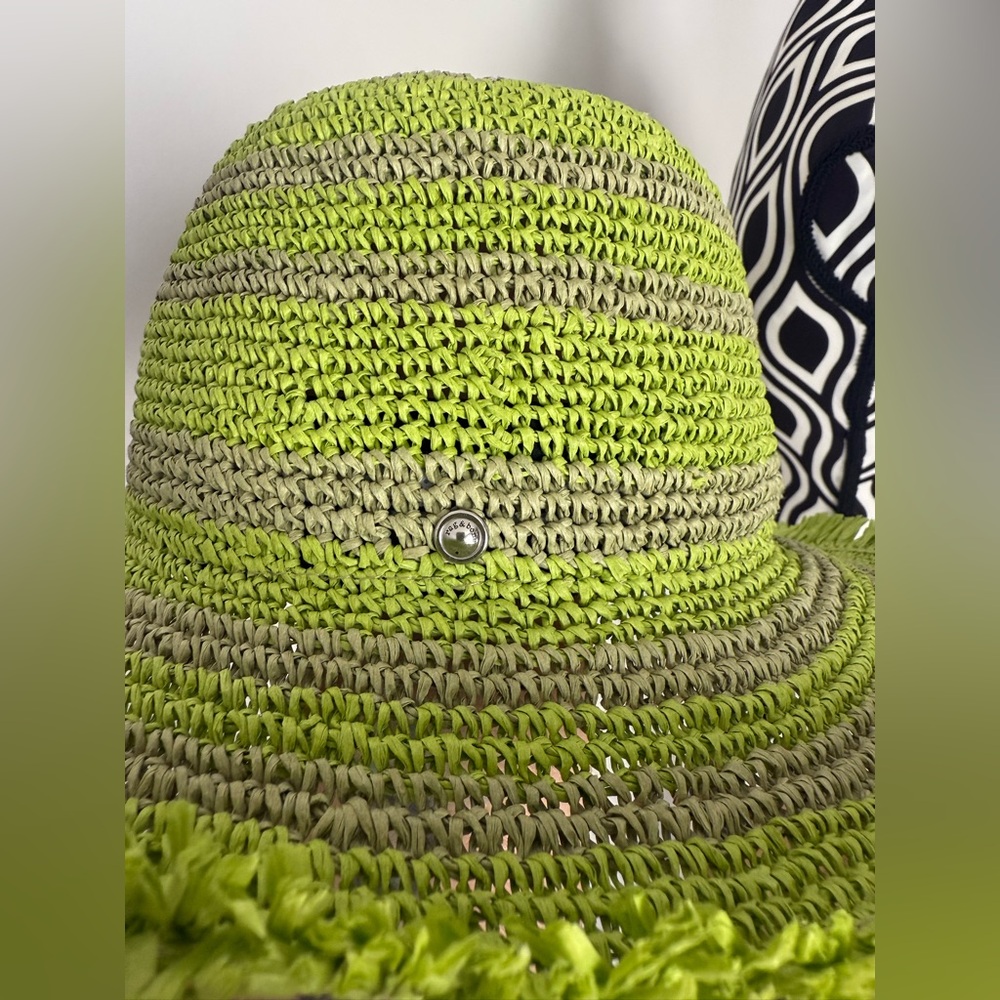 NWT rag & bone Frills Rollable Bucket Hat in Lime/Citron Green Size S/M - Picture 7 of 15